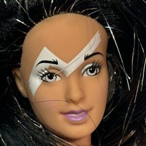 1985 Vintage Jetta , Jem and The Misfits Doll Black and silver hair